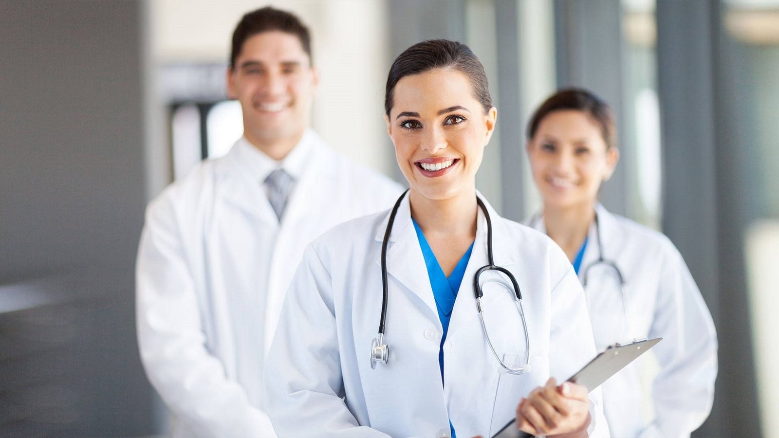 Medical professionals collaborating in a modern healthcare environment